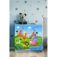 RAUMHIRSCH FURNITURE Kinderkommode mit Schubladen Safari in der Farbe Blau Babydreams