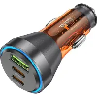 Hoco Autoladegerät USB QC 18W + 2 x Typ C 30W PD60W NZ12D orange