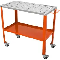 StarTech.com Schweißtisch Deluxe- Großes Schweißwerkbank - Arbeitsbank mit 544 kg Tragfähigkeit - Kohlenstoffstahl-Lochtisch 94 Löcher (1,6 cm)- Mobiler Arbeitstisch 91,4 x 45,7 cm.