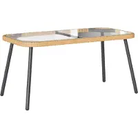Syfax Couchtisch Braun und Schwarz 90 x 45 x 43 cm Poly-Rattan