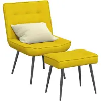 Syfax Relaxsessel mit Hocker Gelb Samt