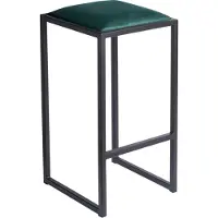 Ferro Barhocker 64 cm Grün – Moderner Metall Barstuhl ohne Lehne im Loft-Stil mit Gepolstertem Sitz