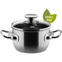 Berndes Kochtopf mit Glasdeckel 16, 20 oder 24 cm, Edelstahl, poliert - Injoy PFAS-frei