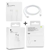 Apple iPhone 18-17-16-15 - 14 Original Ladegerät - 20W USB-C Power Adapter (Netzteil) + 2m Lightning to USB-C Ladekabel - Originalverpackung