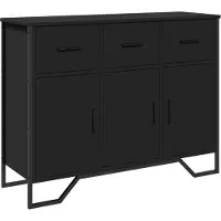 Syfax Sideboard Schwarz 97x32,5x74,5 cm Holzwerkstoff