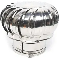 StarTech.com Dachventilator aus Edelstahl - Windbetriebenes Dachhauben-Lüfterrad - Turbinenlüfter für Dachentlüftung und Schornstein - Silber