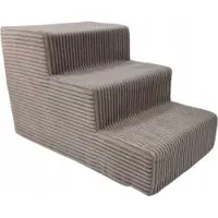 Odol-Plusz Hundetreppe mit 3 Stufen - Hunderampe für Bett, Sofa, Couch und Auto - Beige