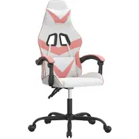 Syfax Gaming-Stuhl Weiß und Rosa Kunstleder