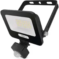 Emos LED Aluminium-Strahler GLARO 20W mit Sensor, IP54 für Feuchtraum/Außen, 2000lm, Neutralweiß 4000K, 20cm Gummi-Kabel, schwarz, ZS2324B