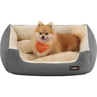 Feandrea Hundebett, Wendekissen, 65 x 55 x 20 cm, dunkelgrau