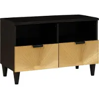 Syfax TV-Schränk Schwarz und Gold 70 x 33 x 46 cm Holzwerkstoff