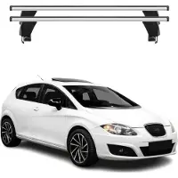 Menabo Dachträger Grundtäger für Seat Leon 2009-2013 ABE Aluminium Silber 2tlg