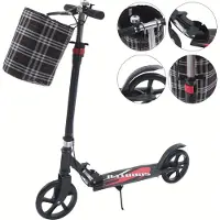 StarTech.com Tretroller - City Scooter - Klappbar - Höhenverstellbar - Doppelbremse - Für Erwachsene & Kinder - Aufbewahrungstasche - Max. 150 kg - Schwarz