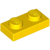 LEGO 100x 1x2 Platten 3023 - Plate Gelb - Yellow