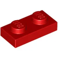 LEGO 100x 1x2 Platten 3023 - Plate Rot - Red