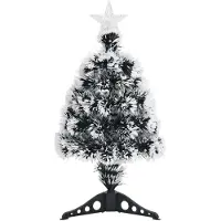 Syfax Weihnachtsbaum mit Beleuchtung Grün und Weiß 64cm Glasfaser