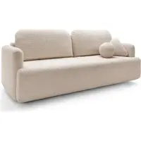 Selsey Dreisitzer-Sofa Lambina mit Schlaffunktion, Bettkasten, Boucle-Bezug in Beige