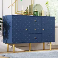 SOFTWEARY Kommode mit Schubladen und Türen, 120/40/82 cm, Nachtkommode, Mehrzweckschrank, Küchenschrank, Schrank