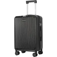 AGA Travel Handgepäck, Reisekoffer MR4671 Schwarz, Hartschale, TSA, 4 Rollen, Teleskopgriff