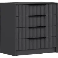 Dmora Jebi - Kommode, 45x72x77h cm Antrazit Schwarz, 4 Schubladen