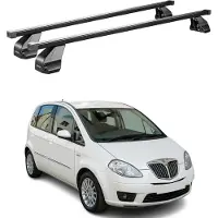 Menabo Stahl Gepäckträger Dachträger für Lancia Musa 2004-2006 Schwarz 2x