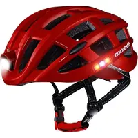 RockBros Fahrradhelm Wasserdicht Radhelm Herren/Damen Schutzhelm Sicherheit 57-62cm Rot