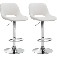 CLP 2er Set Barhocker Camden Samt chrom - creme