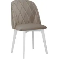 Mirjan 24 Stuhl Monti III Pik Raute, Esszimmerstuhl aus Buchenholz, Stilvoll Polsterstuhl, Wohnzimmer (Holzfarbe: Weiß, Stofffarbe: Riviera 16)