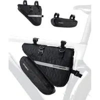 RockBros Fahrradtasche Set 2-in-1 Dreiecktasche Abnehmbar Rahmentasche 1,3L+0,7L