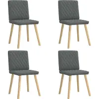 Syfax Esszimmerstühle 4 Stk. Dunkelgrau Stoff