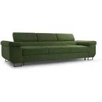 Beautysofa Sofa 3-Sitzer mit Schlaffunktion NAVIO, Farbe: Grün (Poso14)