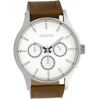 Oozoo Herren Armbanduhr braun Struktur Timepieces Lederarmband D2UOC10045