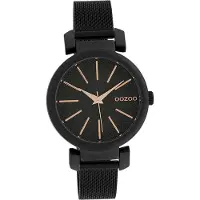 Oozoo Damen Armbanduhr schwarz Analog Timepieces Metallarmband D2UOC10131