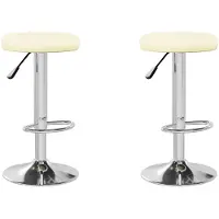 Syfax Barhocker 2 Stk. Creme Kunstleder