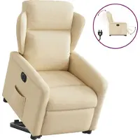 Syfax Relaxsessel mit Aufstehhilfe Elektrisch Creme Stoff