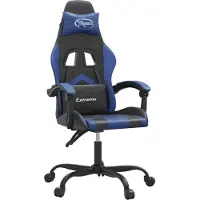 Syfax Gaming-Stuhl Drehbar Schwarz und Blau Kunstleder