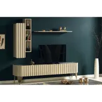 AEA Modern Set 3 tlg Wohnzimmer Möbel Designer tv Ständer Regal Wandschrank