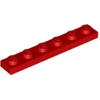 LEGO 1x6 Platte 3666 - 50 Stück Rot