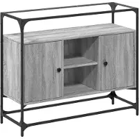 Syfax Sideboard mit Glasplatte Grau Sonoma 98x35x81 cm Holzwerkstoff
