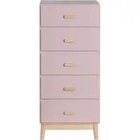 Rebecca Mobili Kommode Orchidea 115x50x40 MDF Kiefer Rosa Braun Skandinavisch Zu Montieren