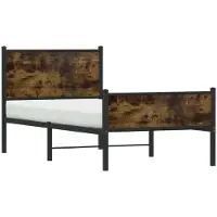 Syfax Metallbett ohne Matratze Räuchereiche 80x200 cm