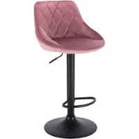 Merkloos Barhocker – Rosa Samt – Ergonomisch – Höhenverstellbar – Mit Rückenlehne – Zithöhe 60–82cm