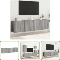 The Living Store TV-Wandschränke 2 Stk. Grau Sonoma 80x30x41 cm