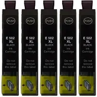 Inkpro 5 Druckerpatronen kompatibel mit 502 XL Black für Epson Expression Home XP-5100, 5105, 5115, 5150, 5155, WorkForce WF-2800, 2860, 2865 2880