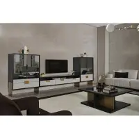Xl Moebel Gmbh Wohnwand TV-Schrank 2x Vitrine Wohnzimmer Set Wohnmöbel weiß 3tlg.