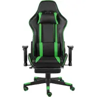 Syfax Gaming-Stuhl mit Fußstütze Drehbar Grün PVC
