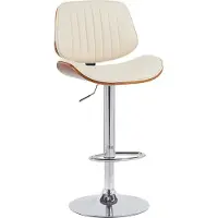 CLP Barhocker Clawson Kunstleder chrom - walnuss/creme