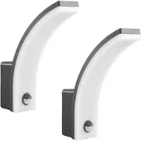 Macleans 2x Bewegungsmelder LED-Lampe PIR-Bewegungsmelder grau 20W IP65 2000lm neutralweiß (4000K) MCE512 GR