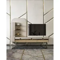 AEA Luxus Wohnwand Italienische Stil TV Ständer Sideboard Grau Wohnzimmer