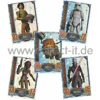 Topps RA1 - Spar 1 - 5 verschiedene Star Wars Glitzer-Karten - Rebel Attax - Star Wars - Serie 1